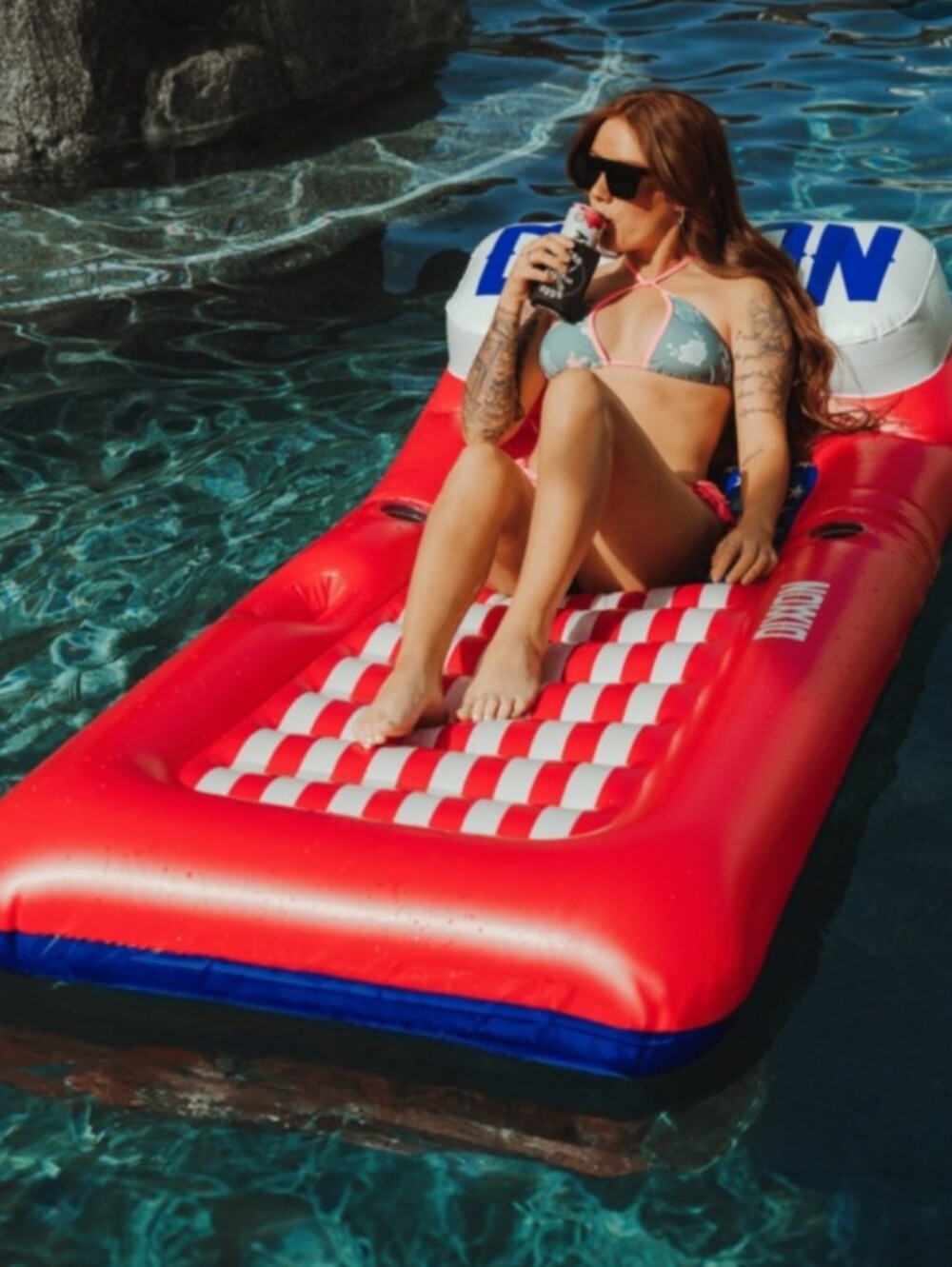 NWT DIXXON Red, White & Blue Merica' Flag Pool Float-Limited Edition.